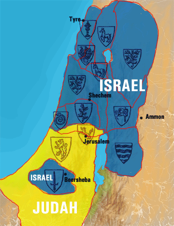 Image of Land inheritance of the twelve tribes of Israel