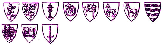 Emblems of the ten tribes of the house of Israel